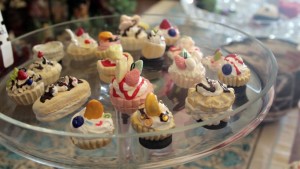 Though they look delicious, these are non-edible creations of the young artist showcasing his work as part of the Open Studios tour. 